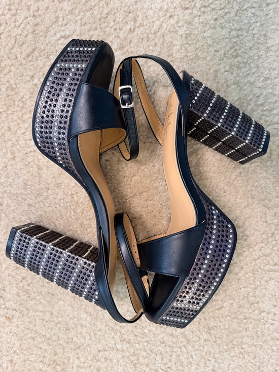 Nicole Miller Shoes - Black Sparkly Platform Sandal